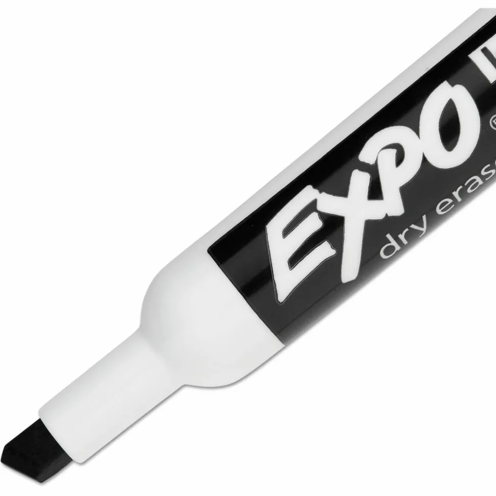 EXPO Low-Odor Dry-Erase Marker Value Pack, Broad Chisel Tip, Black, 36/Box