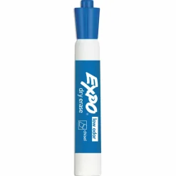EXPO Low-Odor Dry-Erase Marker, Broad Chisel Tip, Blue, Dozen