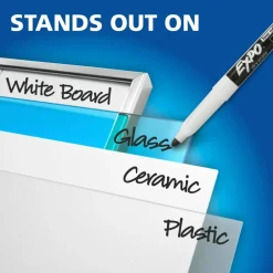 EXPO Low-Odor Dry-Erase Markers, Fine Point, Black, Pack Of 4