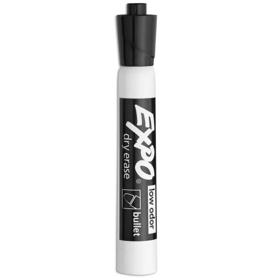 EXPO Low-Odor Dry-Erase Marker, Medium Bullet Tip, Black, Dozen