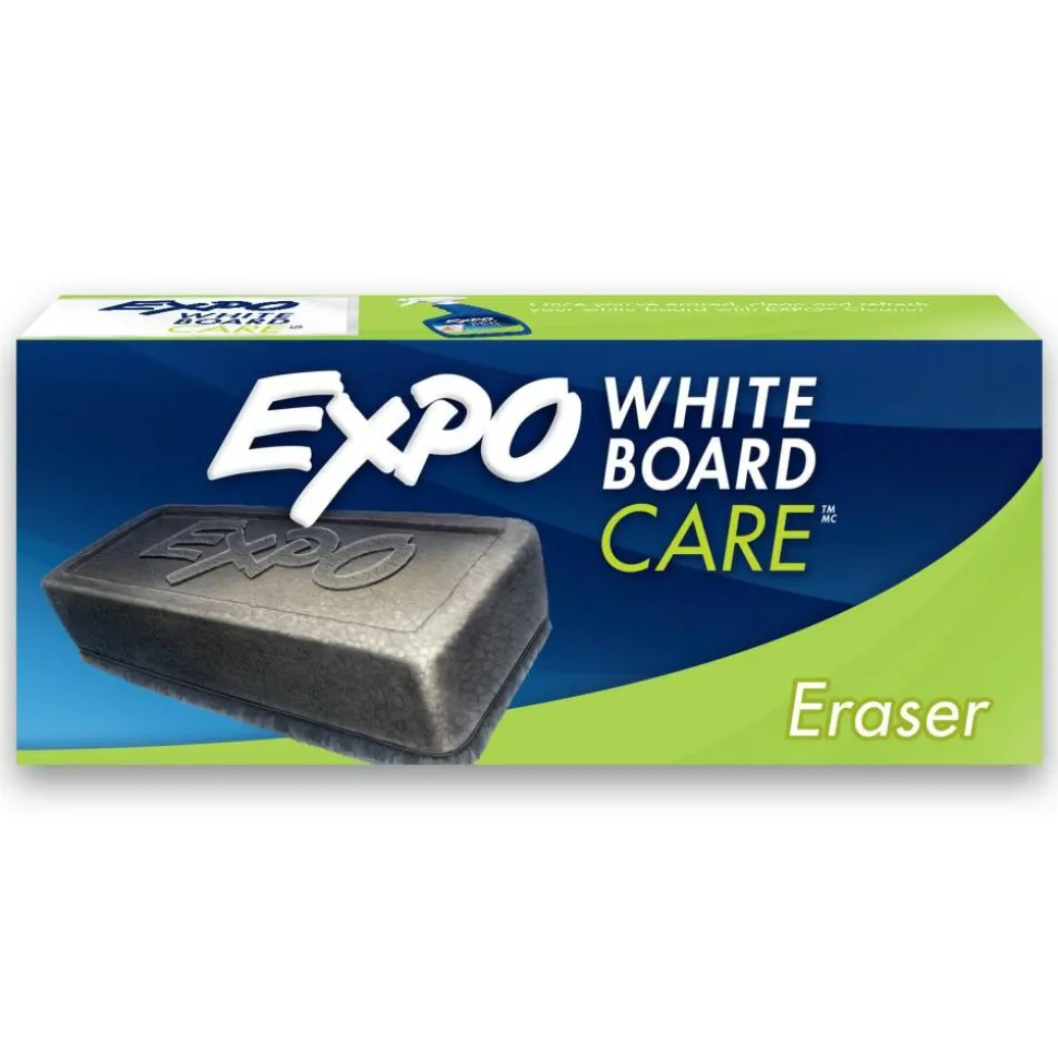 EXPO White Board CARE Dry Erase Eraser, 5.13" x 2.25" x 1.25", Charcoal