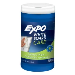EXPO Dry-Erase Board Cleaning Wet Wipes, 6 x 9, 50 Wipes/Container