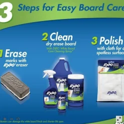 EXPO White Board CARE Dry Erase Surface Cleaner, 8 oz Spray Bottle, 12/Carton