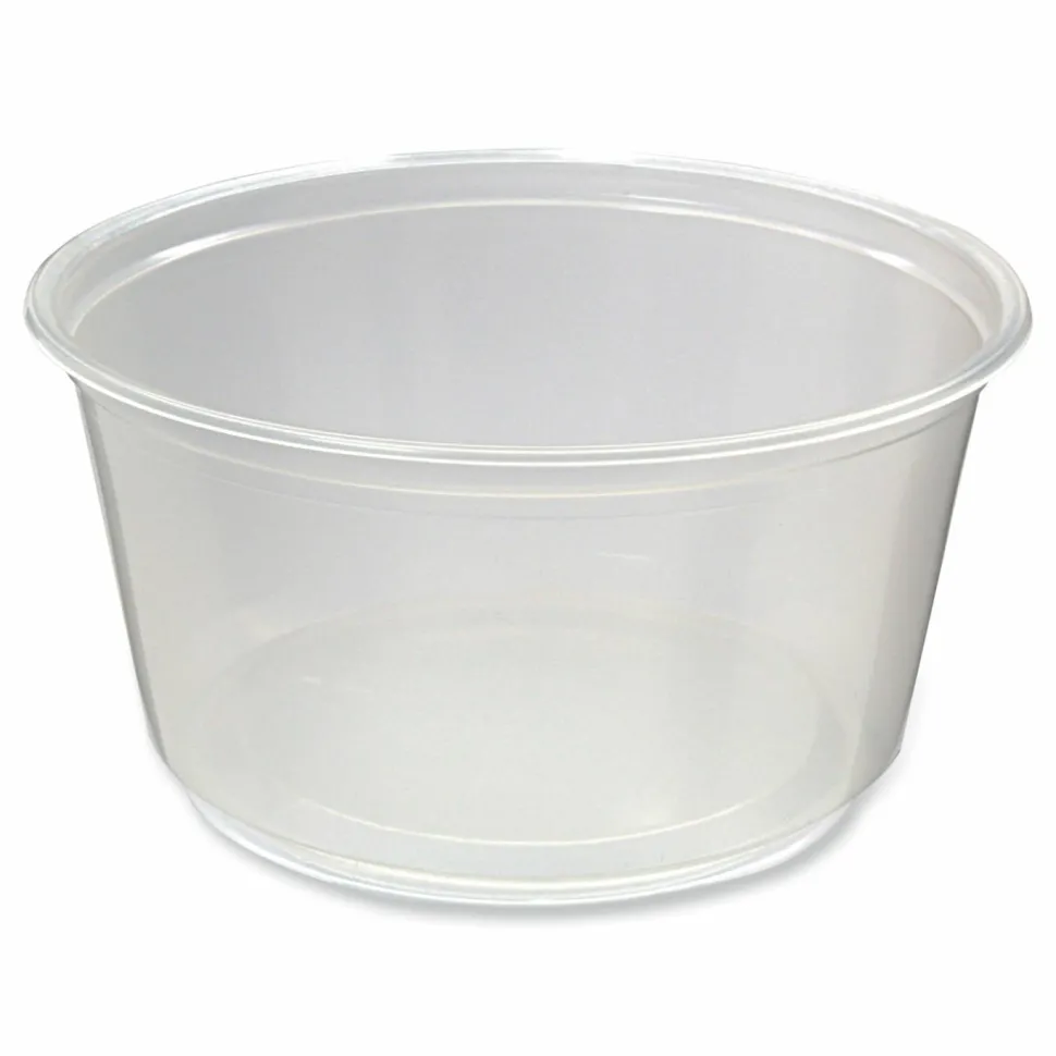 Fabri-Kal Microwavable Deli Containers, 12 oz, 4.6" Diameter x 2.3" h, Clear, Plastic, 500/Carton