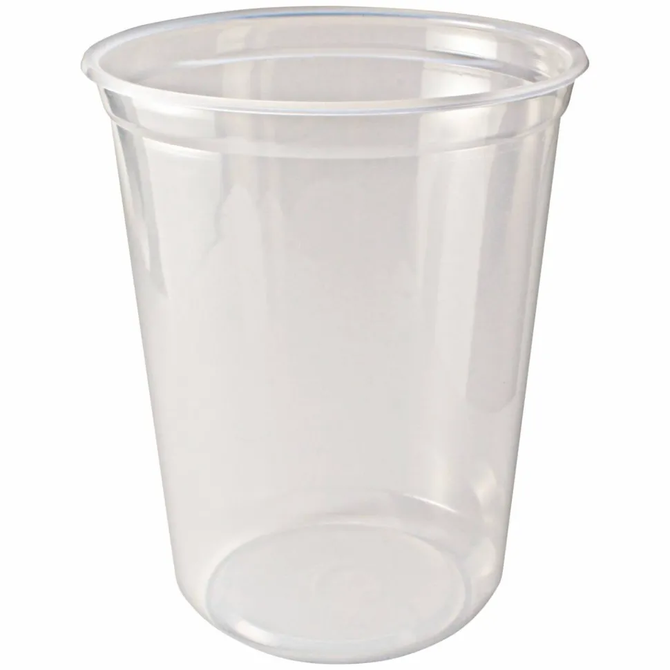 Fabri-Kal Microwavable Deli Containers, 32 oz, 4.6" Diameter x 5.6" h, Clear, Plastic, 500/Carton