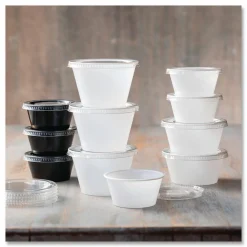 Fabri-Kal Portion Cups, 4 oz, Plastic, Clear, 125/Sleeve, 20 Sleeves/Carton