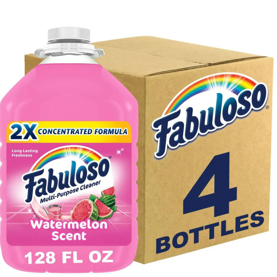 Fabuloso Multi-Purpose Cleaner, Watermelon Scent, 128 Oz, Case Of 4 Bottles