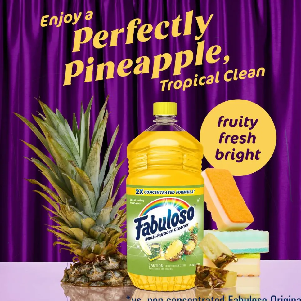 Fabuloso Multi-Purpose Cleaner, Pineapple Scent, 56 Oz, Case Of 6 Bottles