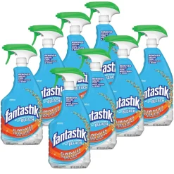 Fantastik All-Purpose Cleaner With Bleach Spray, Fresh Clean Scent, 32 Oz Bottle, Clear, Case Of 8