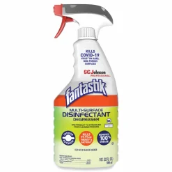 Fantastik Multi-Surface Disinfectant Degreaser, Herbal Scent, 32 oz Spray Bottle, 8/Carton