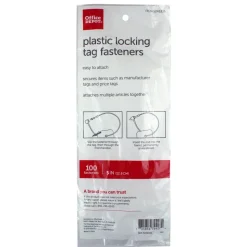 Fastener Locks, 5", Clear, Pack Of 100 Fastener Locks