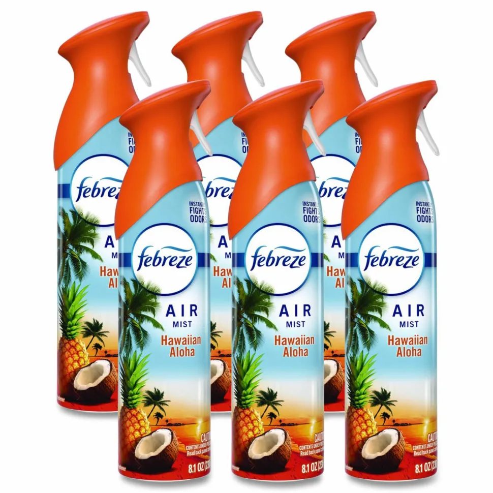 Febreze AIR, Hawaiian Aloha, 8.1 oz Aerosol Spray, 6/Carton