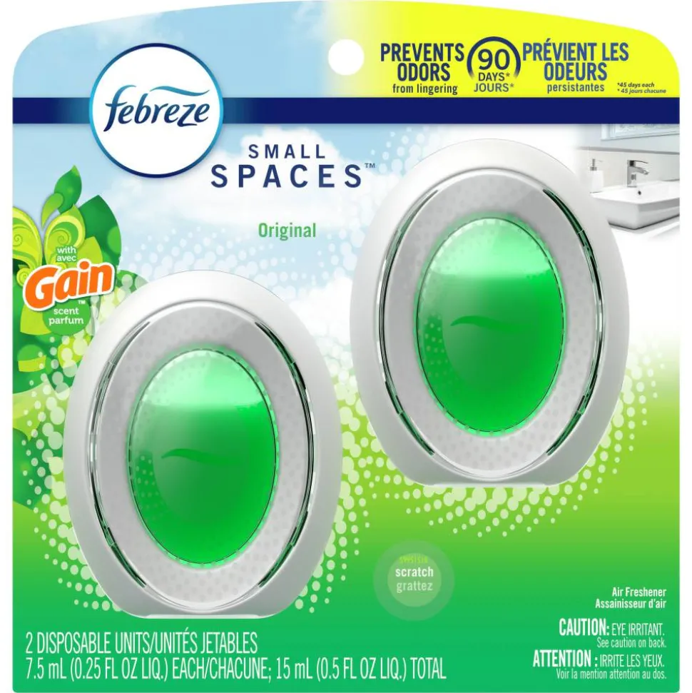 Febreze Small Spaces Air Fresheners, Gain, 0.5 Oz, Pack Of 2 Air Fresheners