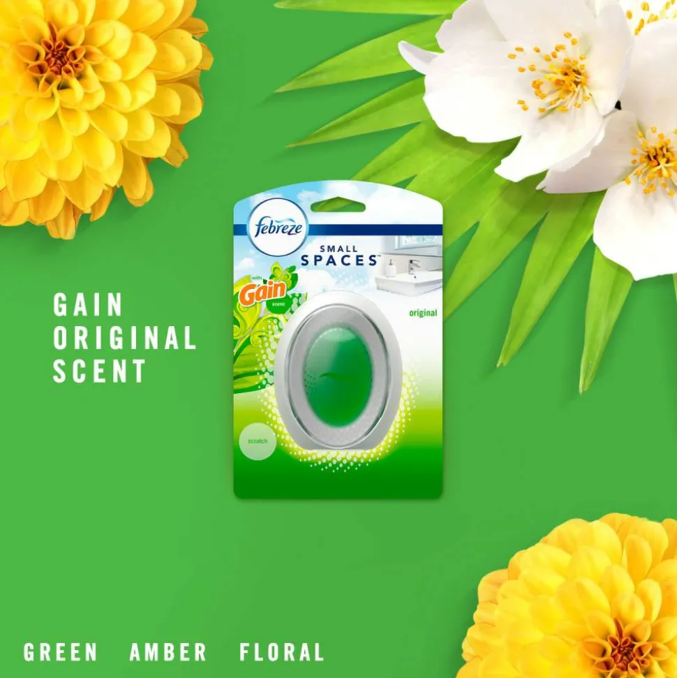 Febreze Small Spaces Air Fresheners, Gain, 0.5 Oz, Pack Of 2 Air Fresheners