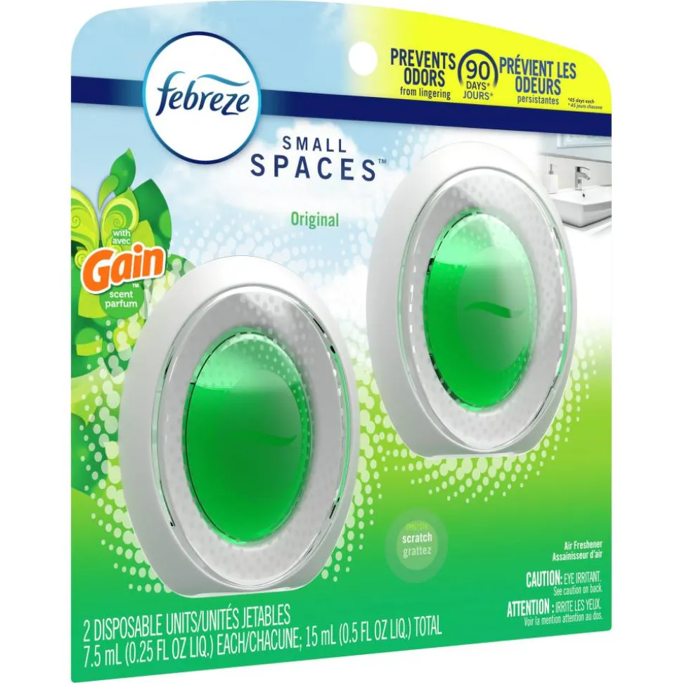 Febreze Small Spaces Air Fresheners, Gain, 0.5 Oz, Pack Of 2 Air Fresheners