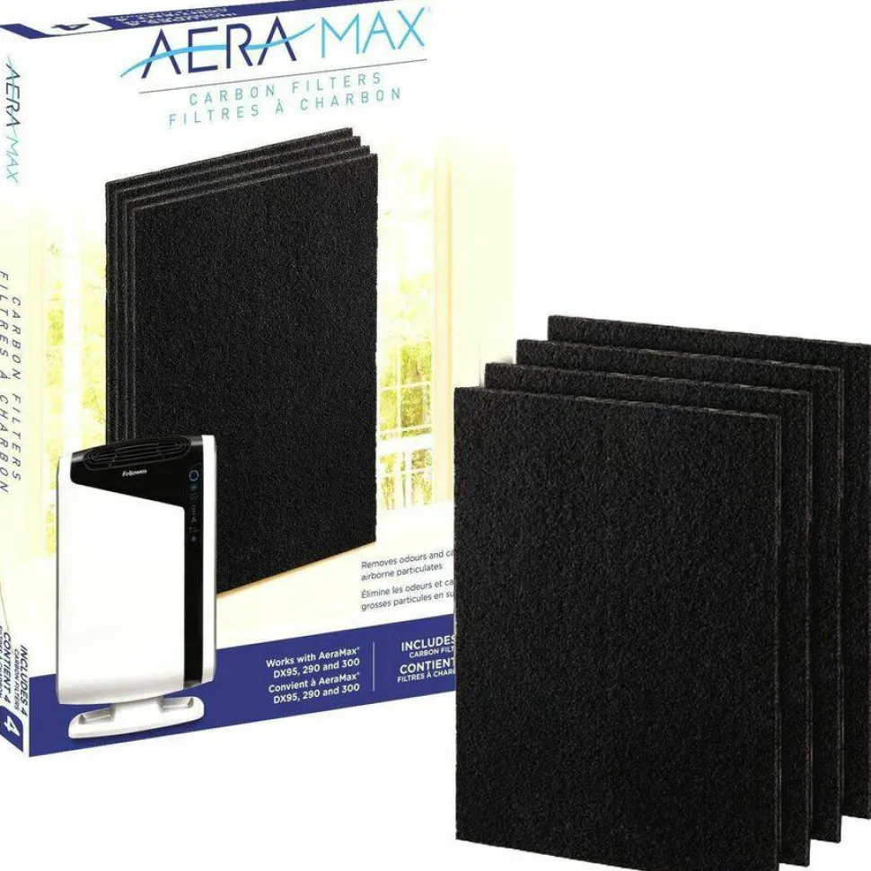 Fellowes AeraMax Carbon Replacement Filters For AeraMax 290, Pack Of 4