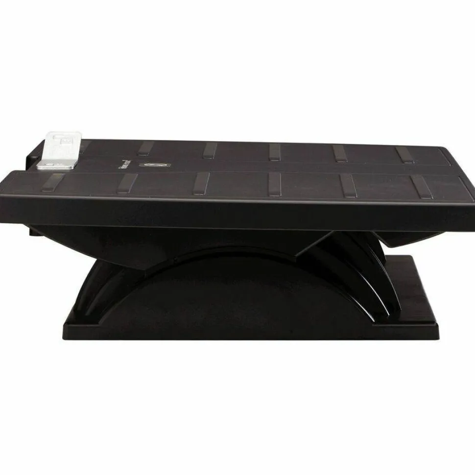 Fellowes Adjustable Locking Footrest with Microban, Black/Silver
