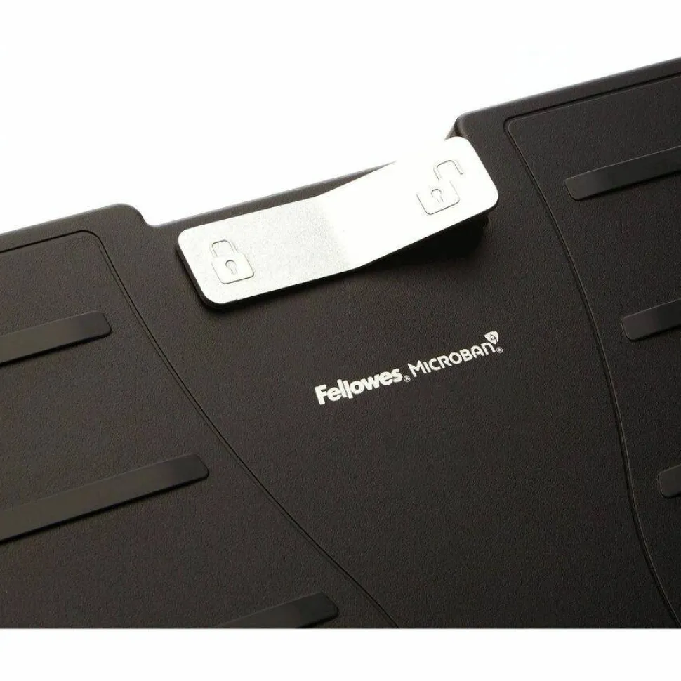 Fellowes Adjustable Locking Footrest with Microban, Black/Silver