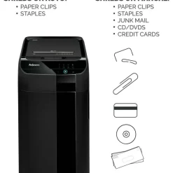 Fellowes AutoMax 350C Auto Feed Cross-Cut Shredder, 350 Auto/12 Manual Sheet Capacity