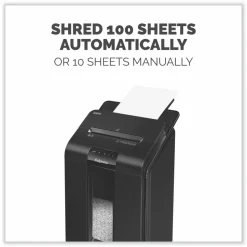 Fellowes AutoMax 100M Auto Feed Micro-Cut Shredder, 100 Auto/10 Manual Sheet Capacity