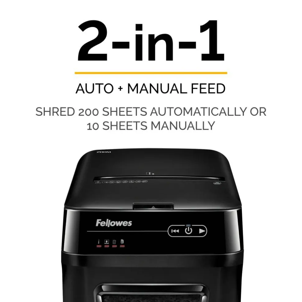 Fellowes AutoMax 200M 200 Sheet Micro-Cut Shredder, 4656201