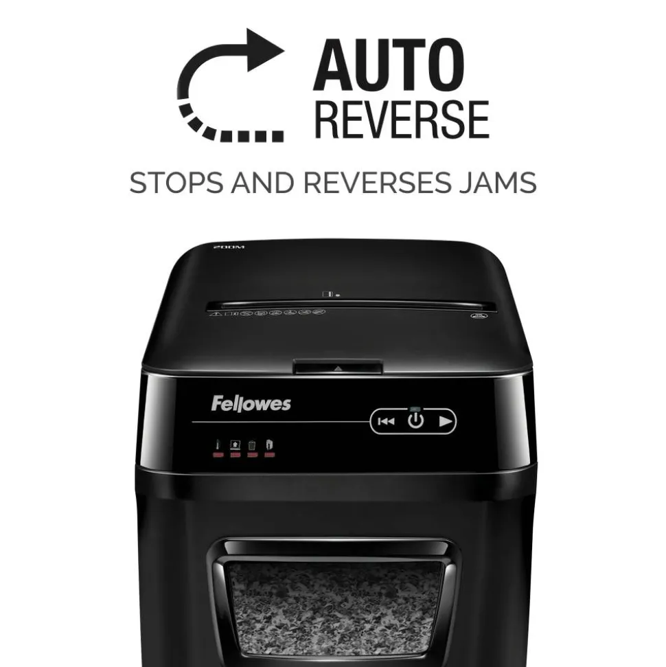 Fellowes AutoMax 200M 200 Sheet Micro-Cut Shredder, 4656201