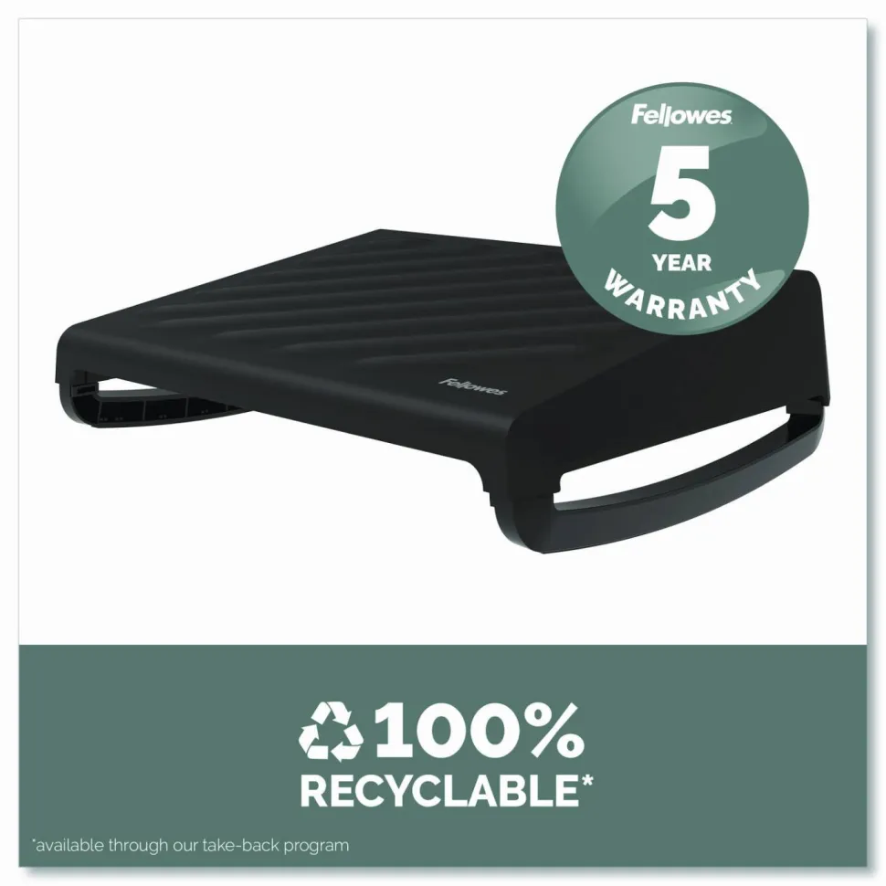 Fellowes Breyta Foot Rest, 19.3 x 14.2 x 3.9, Black