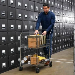 Fellowes Chrome Mail Cart, 150 Lb. Capacity