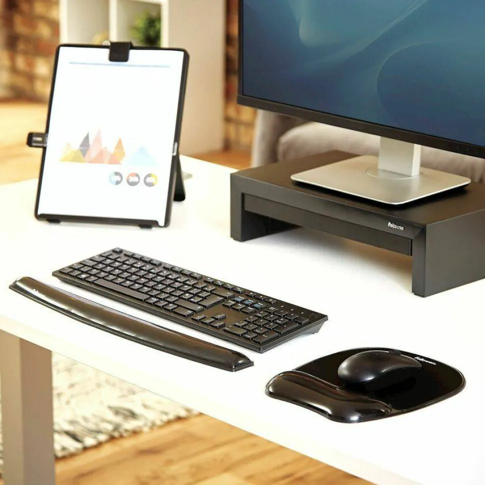 Fellowes Crystal™ Gel Mouse Pad Wrist Rest - Black (9112101)