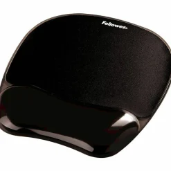 Fellowes Crystal™ Gel Mouse Pad Wrist Rest - Black (9112101)