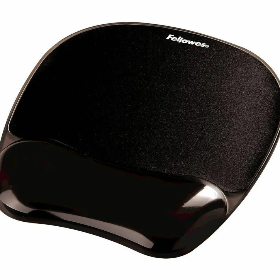 Fellowes Crystal™ Gel Mouse Pad Wrist Rest - Black (9112101)