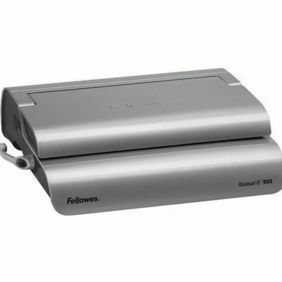 Fellowes E 500 Electric Comb Binding Machine With Starter Kit, Silver/Black
