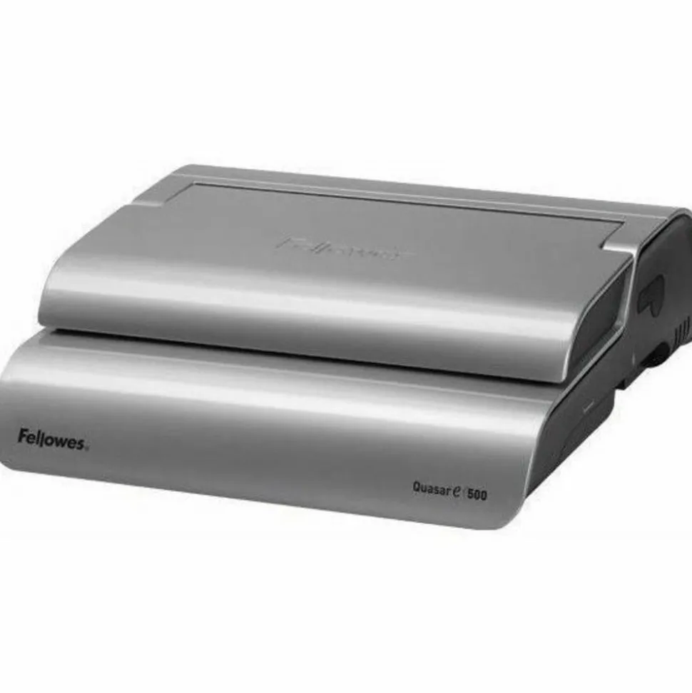 Fellowes E 500 Electric Comb Binding Machine With Starter Kit, Silver/Black