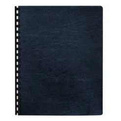 Fellowes Expressions Classic Grain Texture Presentation Covers for Binding Systems, Paper, Round Corners, 11.25 x 8.75, Navy, 200/Pack