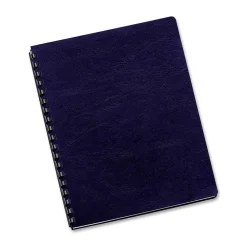 Fellowes Expressions Classic Grain Texture Presentation Covers for Binding Systems, Paper, Round Corners, 11.25 x 8.75, Navy, 200/Pack