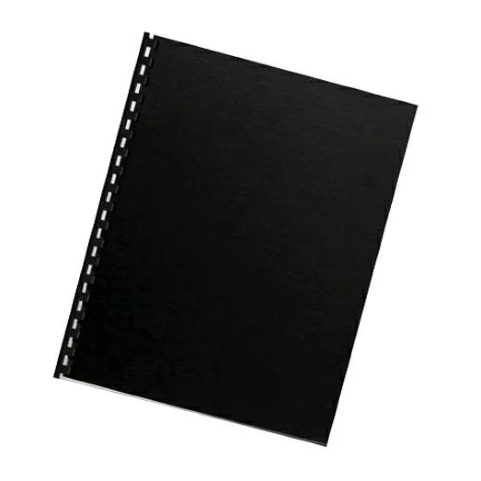 Fellowes Futura Heavyweight Unpunched Presentation Binding Covers, Letter Size (8-1/2" x 11), Black, Pack Of 25