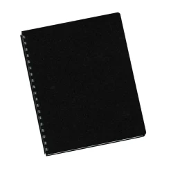 Fellowes Futura Presentation Covers for Binding Systems, Plastic, Round Corners, 11.25 x 8.75, Matte Black, 25/Pack
