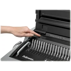 Fellowes Galaxy-E 500 Electric Comb Binding Machine With Starter Kit, Silver/Black