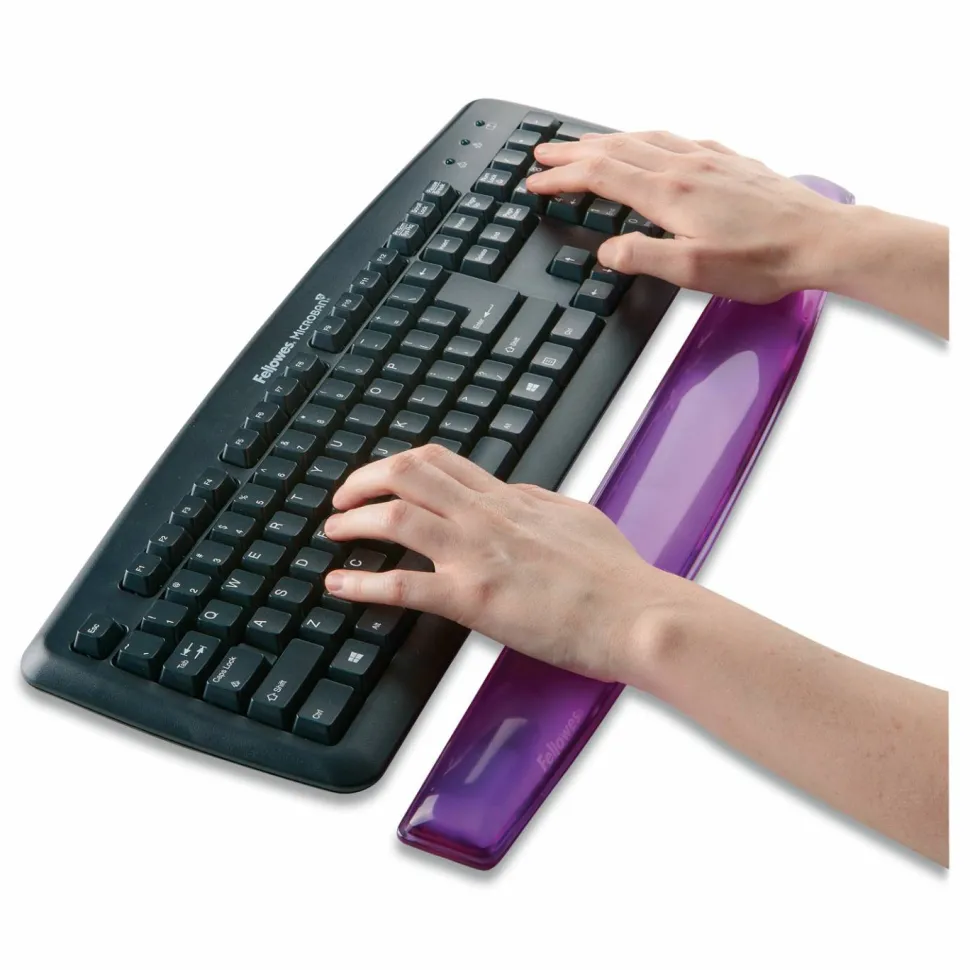 Fellowes Gel Crystals Keyboard Wrist Rest, 18.5 x 2.25, Purple