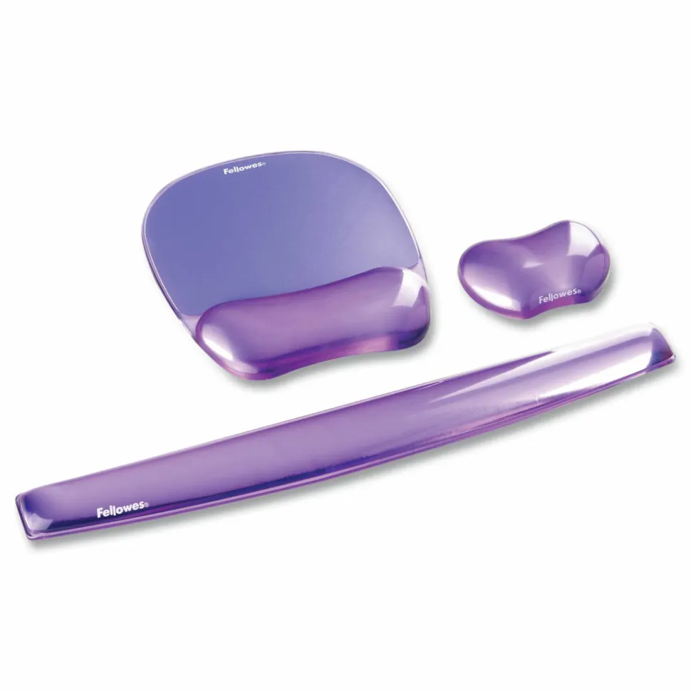 Fellowes Gel Crystals Keyboard Wrist Rest, 18.5 x 2.25, Purple