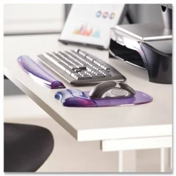 Fellowes Gel Crystals Keyboard Wrist Rest, 18.5 x 2.25, Purple