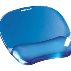 Fellowes Gel Crystals Mouse Pad With Wrist Rest, 1"H x 7.94"W x 9.25"D, Blue