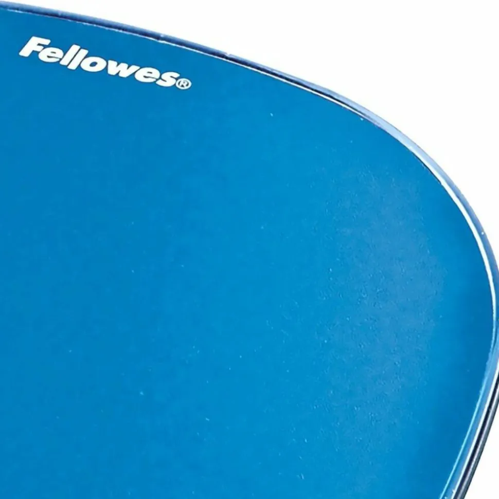 Fellowes Gel Crystals Mouse Pad With Wrist Rest, 1"H x 7.94"W x 9.25"D, Blue