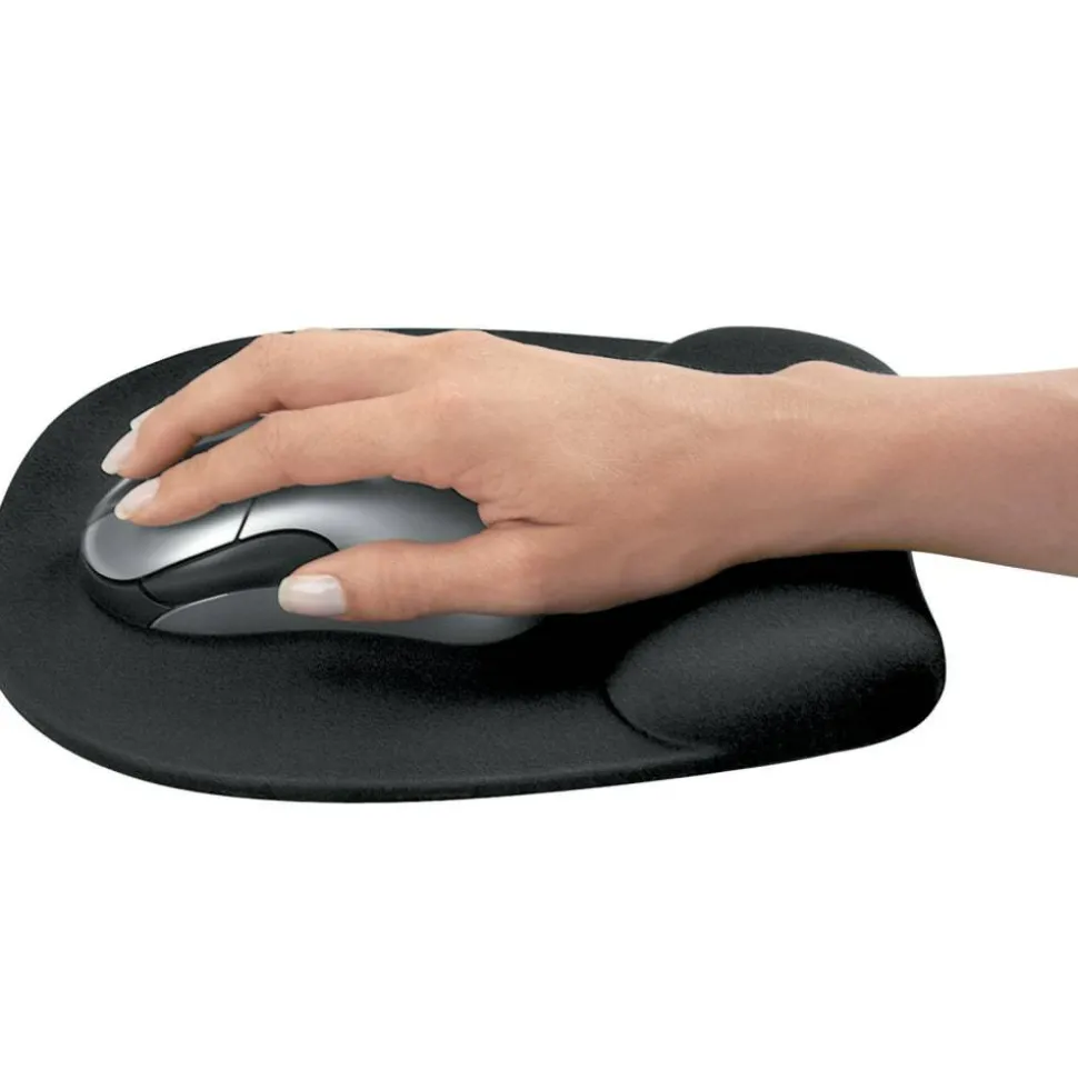 Fellowes Gel Wrist Rest/Mouse Pad, Fabric, Black