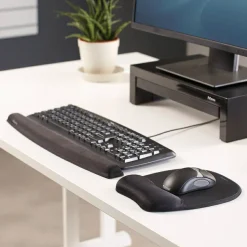 Fellowes Gel Wrist Rest/Mouse Pad, Fabric, Black