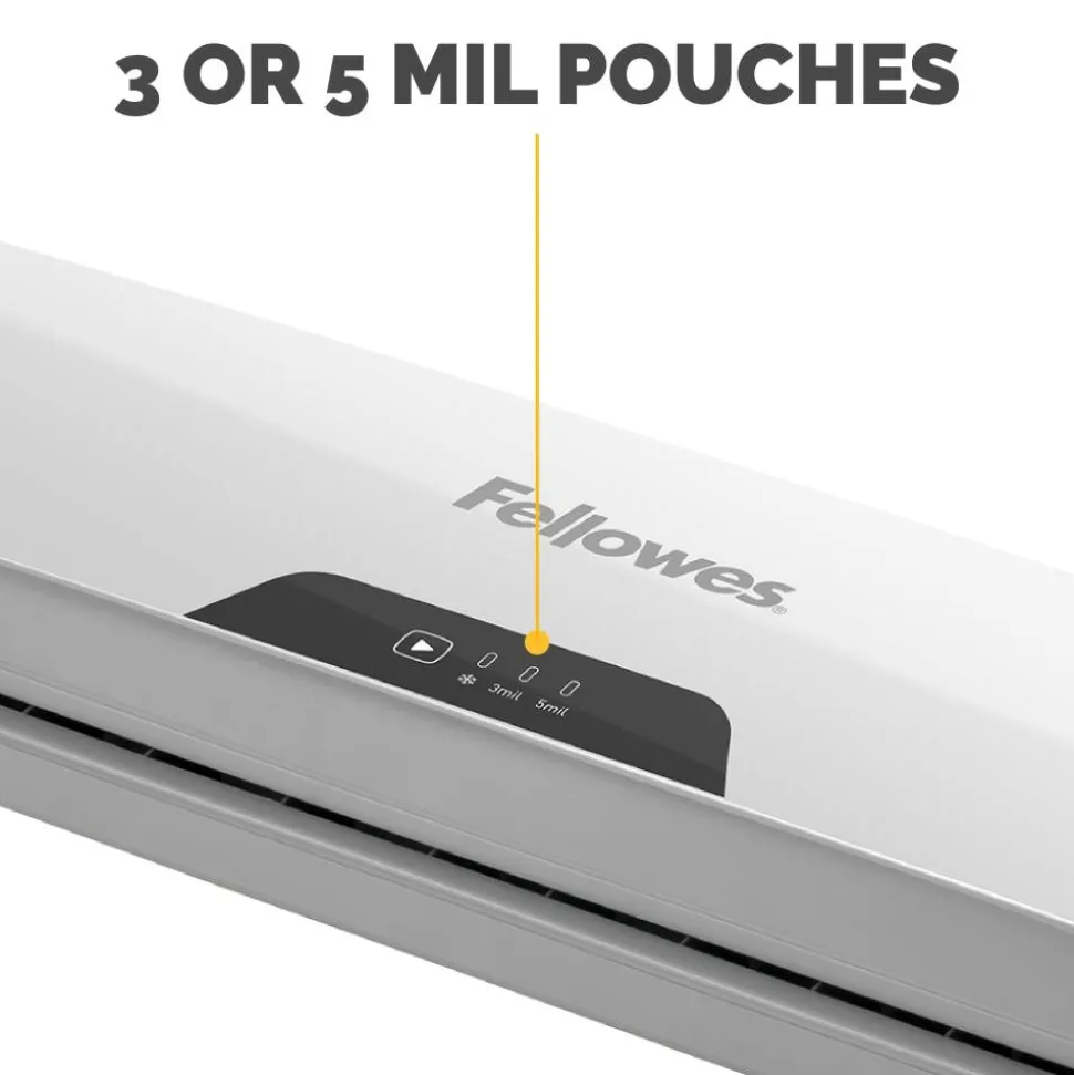 Fellowes Halo 125 Thermal Laminator With 25 ImageLast Pouches, 12-1/2" Width, White
