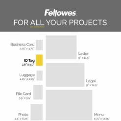 Fellowes Laminating Pouches, 5 mil., 3.88" x 2.63", Gloss Clear, 25/Pack