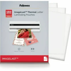 Fellowes Laminating Pouches, Glossy, 5 mil Thick, Clear, Pack Of 150
