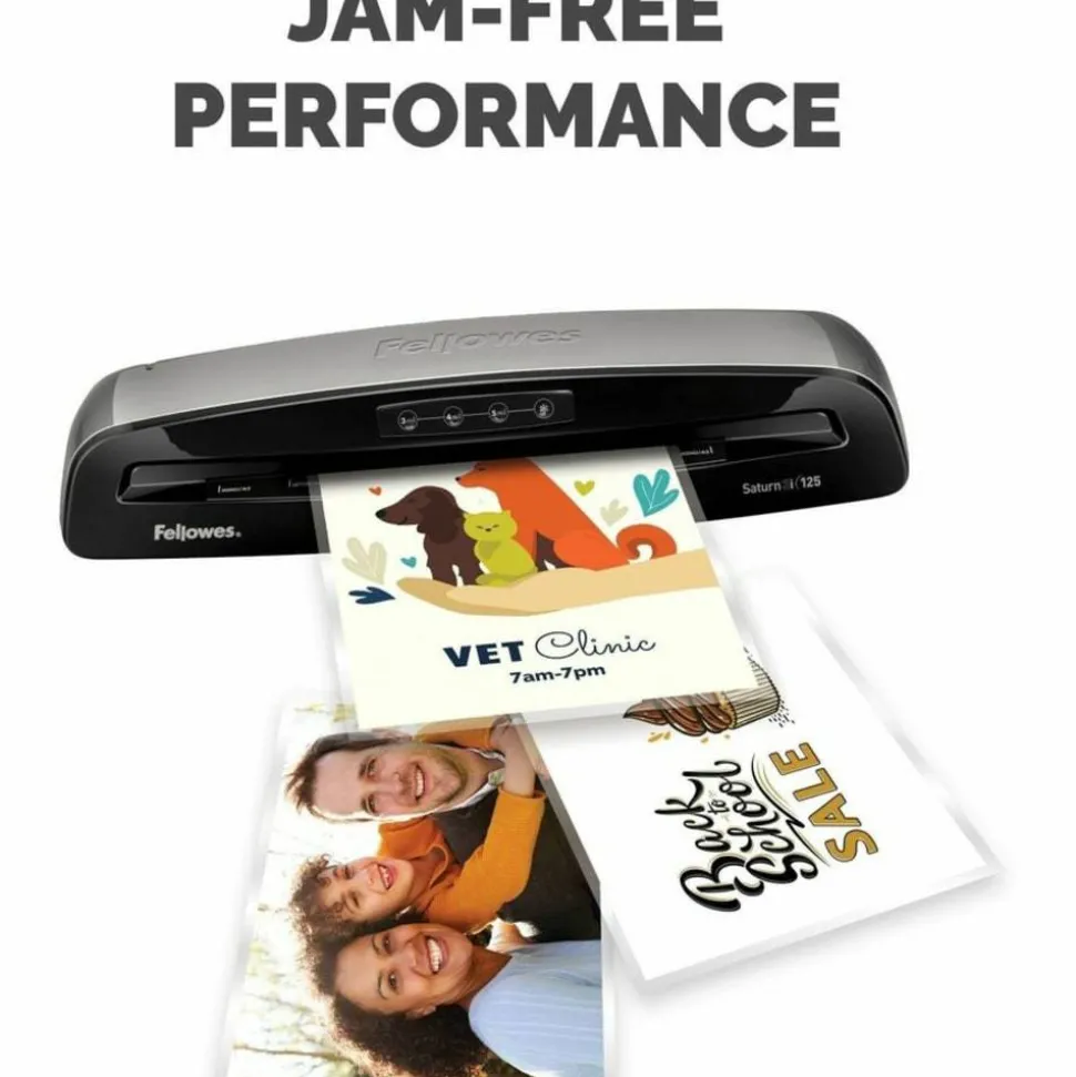 Fellowes Laminating Pouches, Glossy, 5 mil Thick, Clear, Pack Of 150