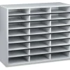 Fellowes Literature Organizer, 24 Compartments, 23 7/16"H x 29 7/16"W x 11 7/8"D, Dove Gray
